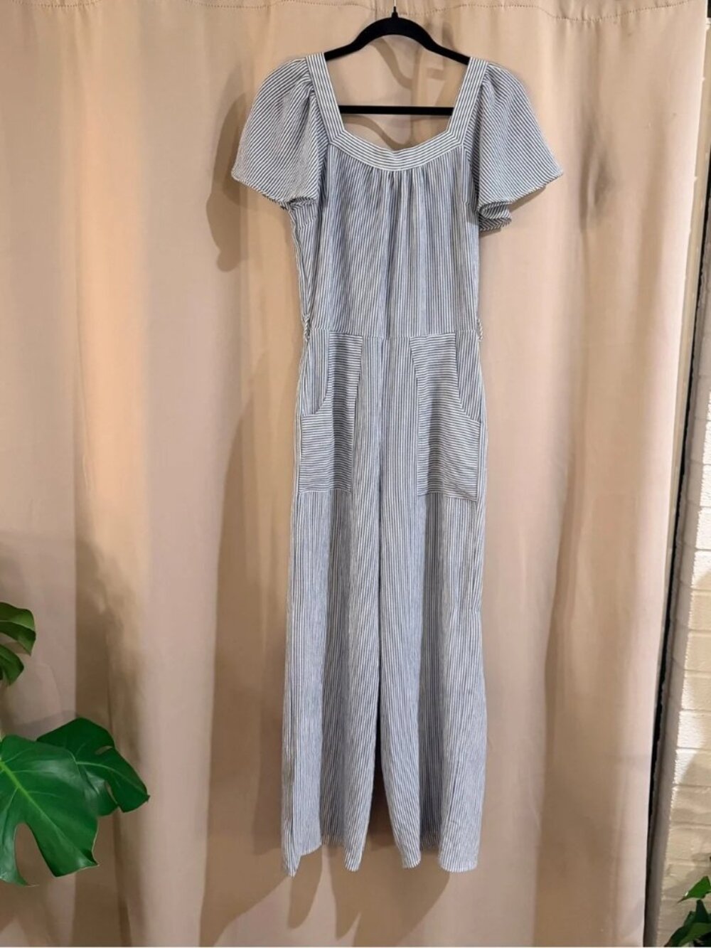Monteau Striped Blue and White Jumpsuit